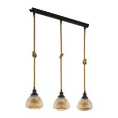 Eglo RAMPSIDE - Lampe suspendue - E27 - 3X28W - Noir - Lampes suspendues & lustres