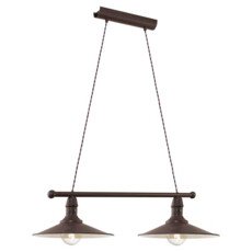Eglo STOCKBURY - Lampe suspendue - E27 - 2X60W - Brun antique - beige - Lampes suspendues & lustres