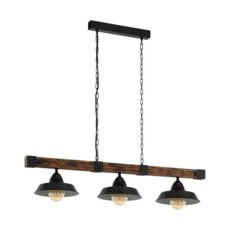 Eglo OLDBURY - Lampe suspendue - E27 - 3X60W - Noir - Lampes suspendues & lustres