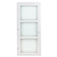 Porte extérieure 3 verres mat PVC blanc G - Porte d'entrée PVC: dimensions standards